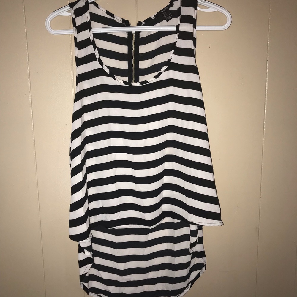 Striped Flowy Tank Top